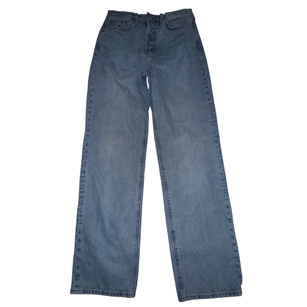 Denim Forum The Joni High Rise Loose 26 Blue Light Wash Baggy Wide Leg Jeans 30L